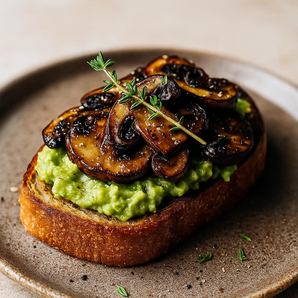 Garlicky Avocado Mushroom Toast