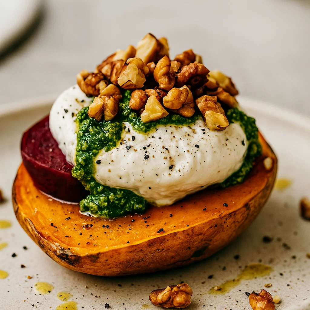Sweet Potatoes Burrata Beets Salad
