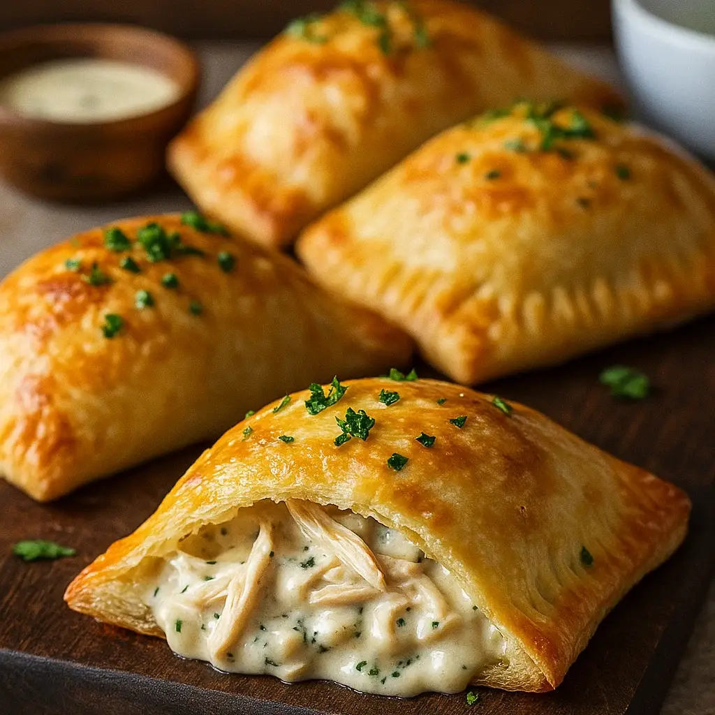 Chicken Alfredo Air Fryer Calzones