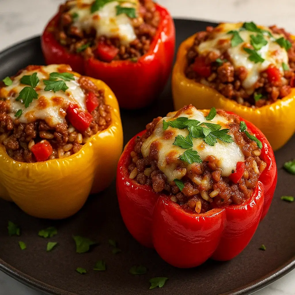 Savory Ground Beef Stuffed Peppers