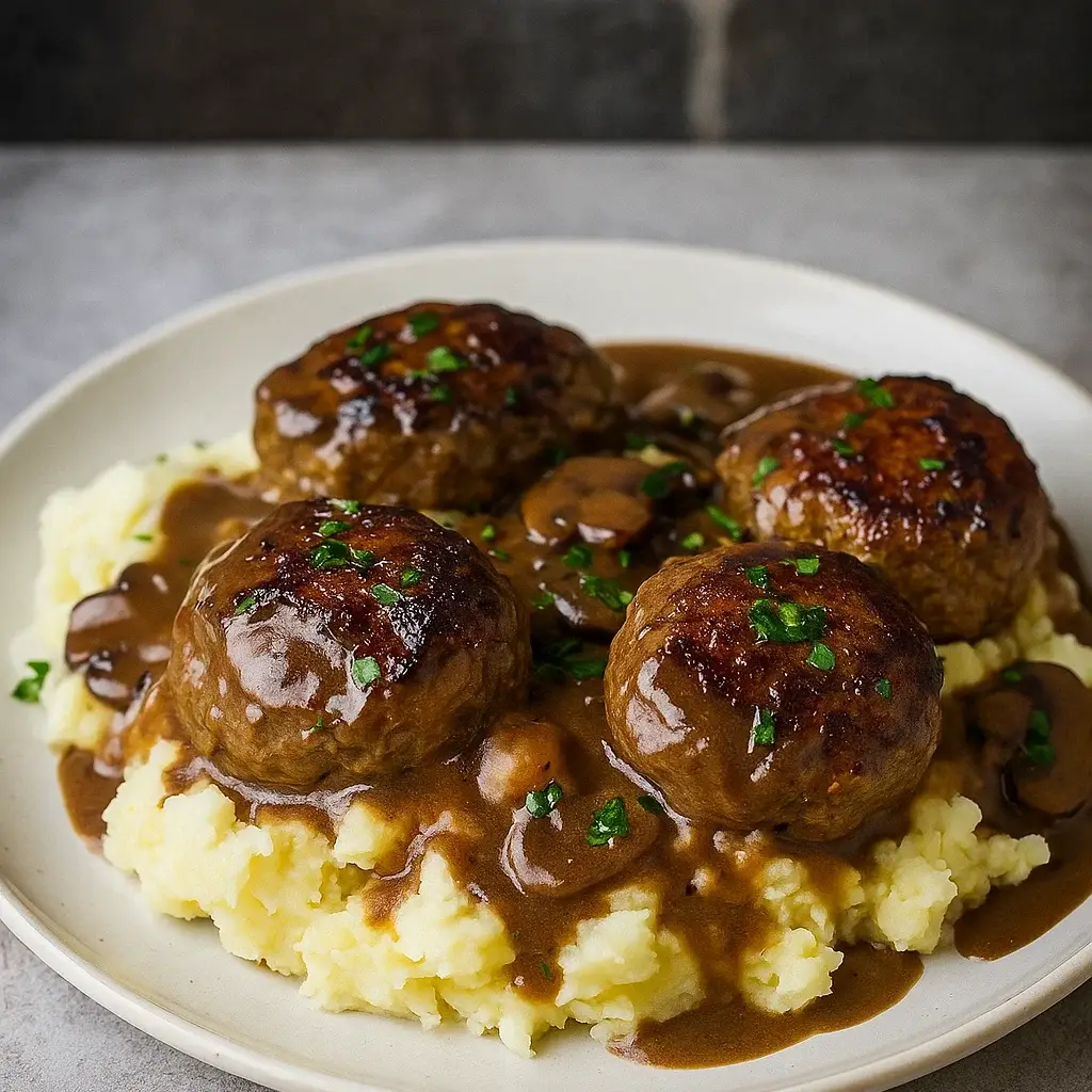 Beef Meatballs with Mushroom Gravy