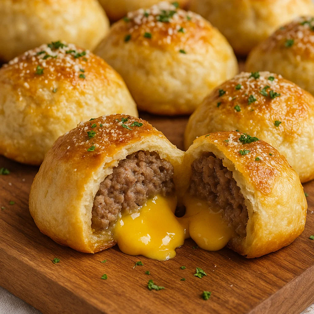 Cheeseburger Biscuit Bombs