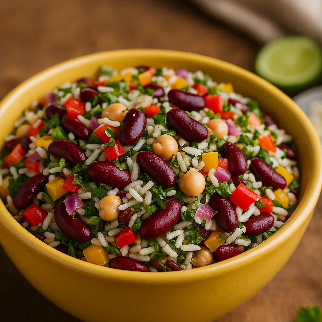 Three Bean Wild Rice Salad