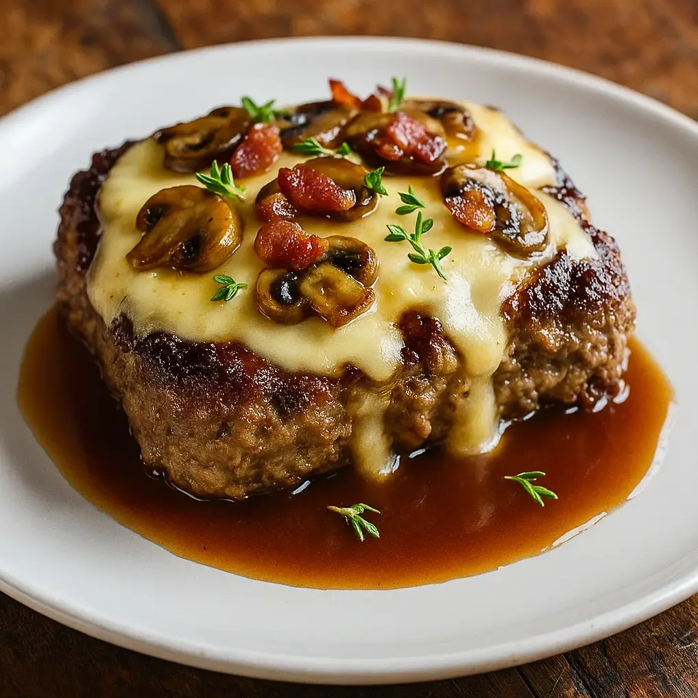 Bacon Mushroom Swiss Meatloaf