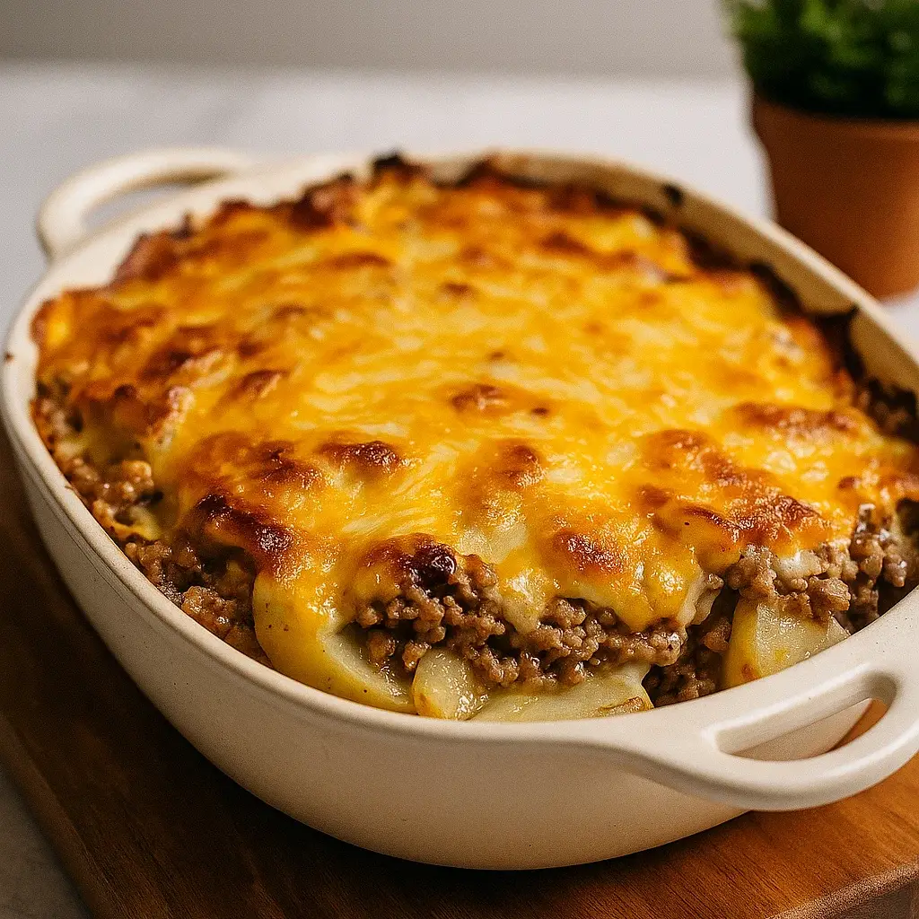 Cheesy Ground Beef Potato Bake