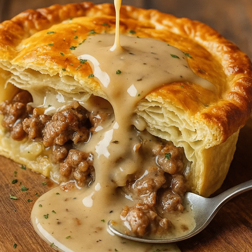 Sausage Gravy Puff Pie