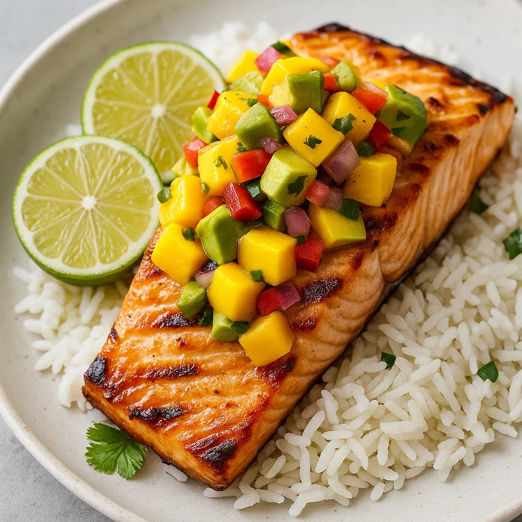 Grilled Salmon with Mango Salsa