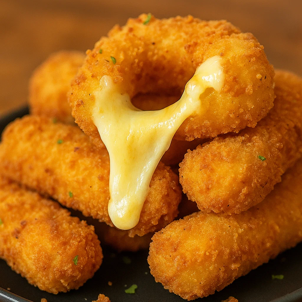 Cheesy Onion Mozzarella Rings