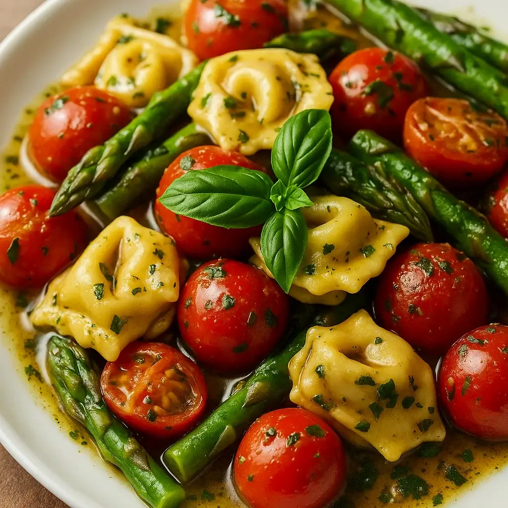 Ravioli with Tomatoes and Asparagus