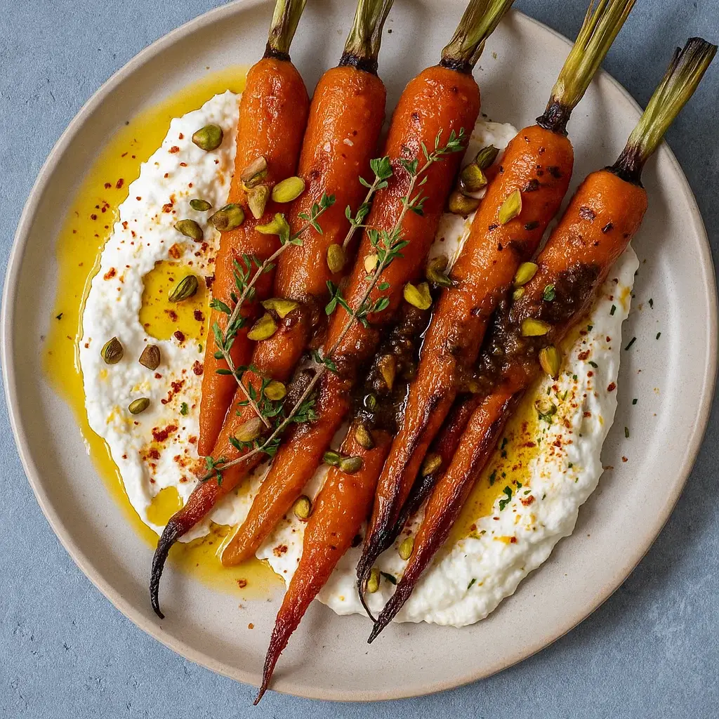 Roasted Carrots with Whipped Ricotta and Honey