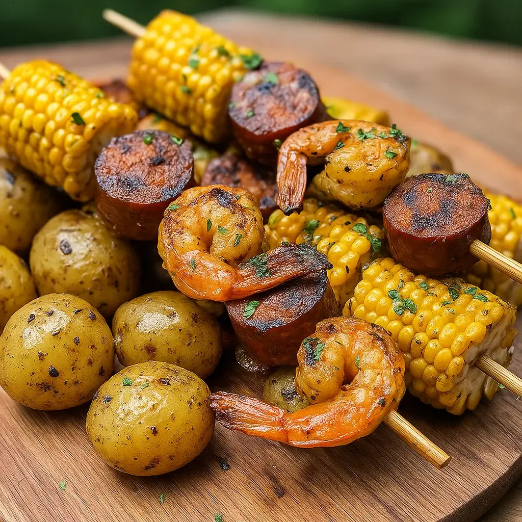 Grilled Seafood Boil Skewers