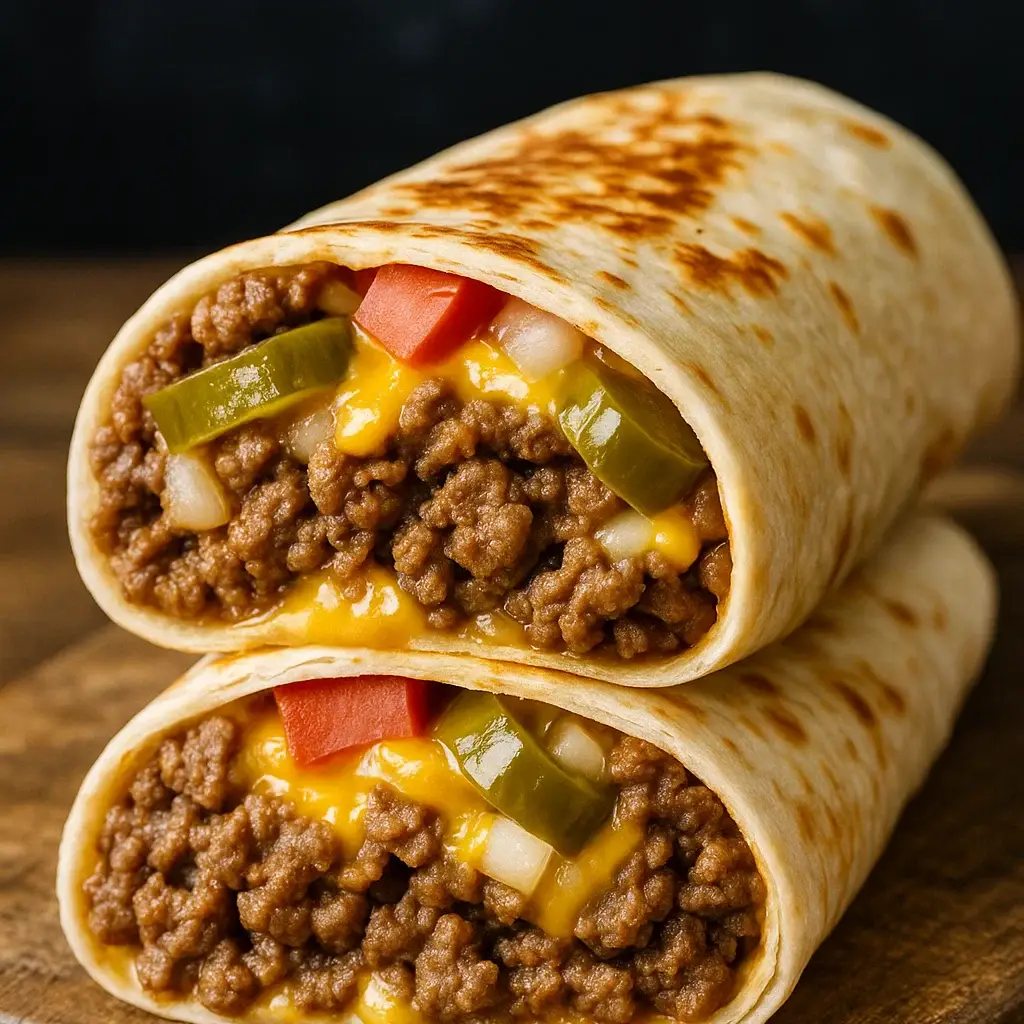 Air Fryer Cheeseburger Wraps
