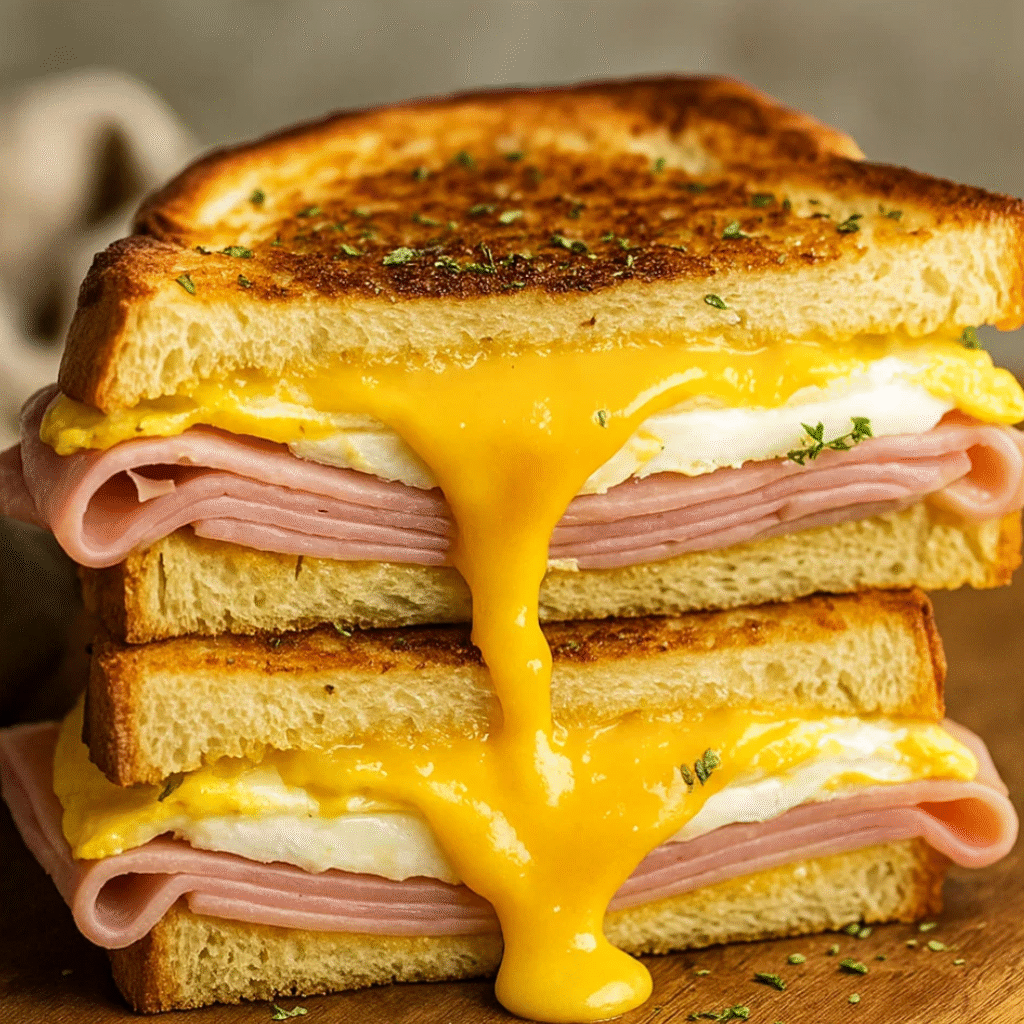 Egg Ham Breakfast Sandwich