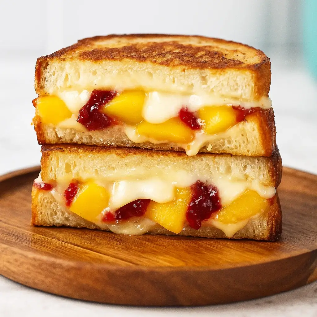 Honey Peach White Cheddar Grilled Cheese