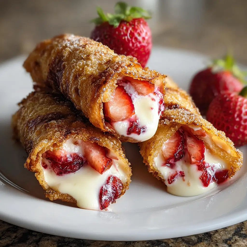 Strawberry Cheesecake Egg Rolls