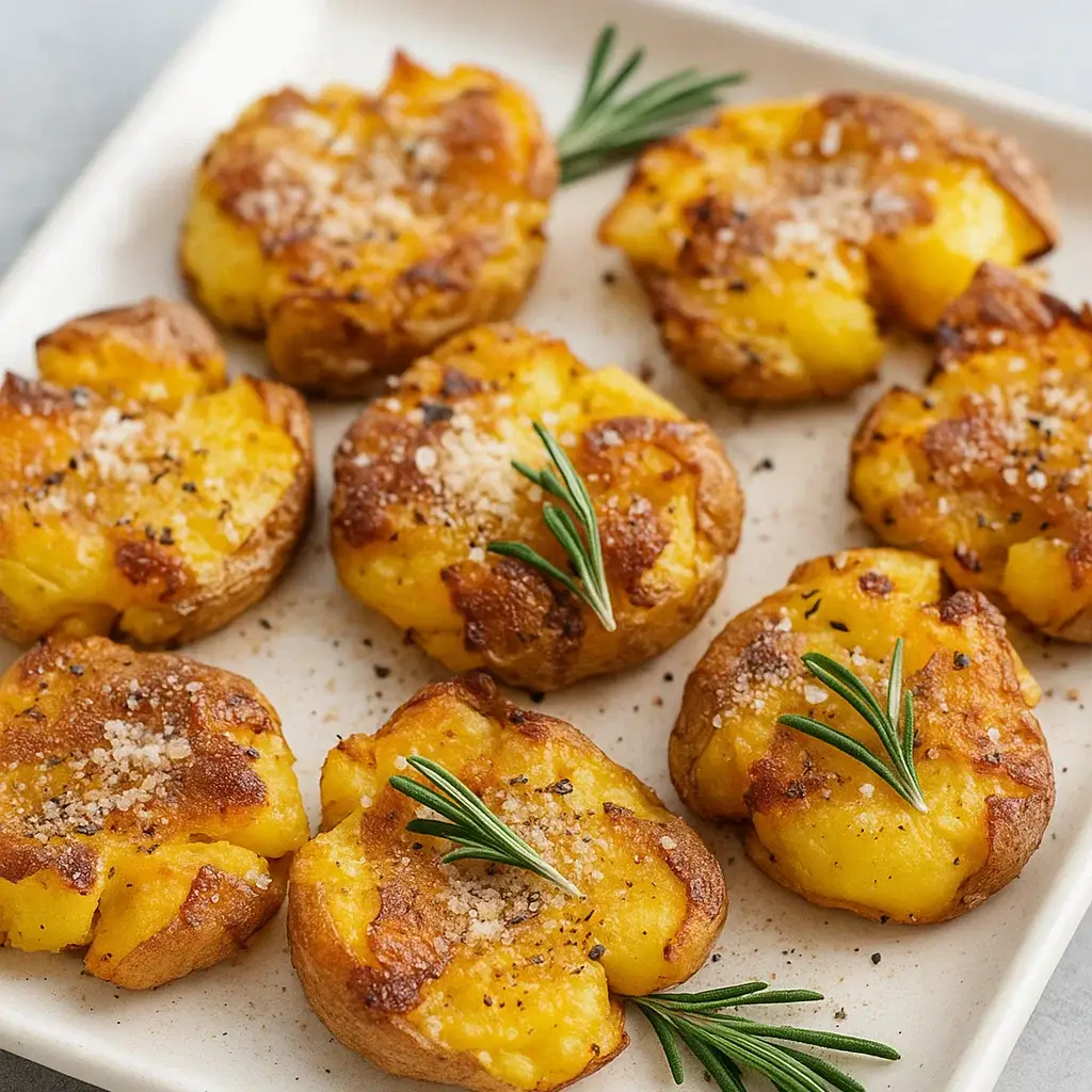 Garlic Parmesan Smashed Potatoes