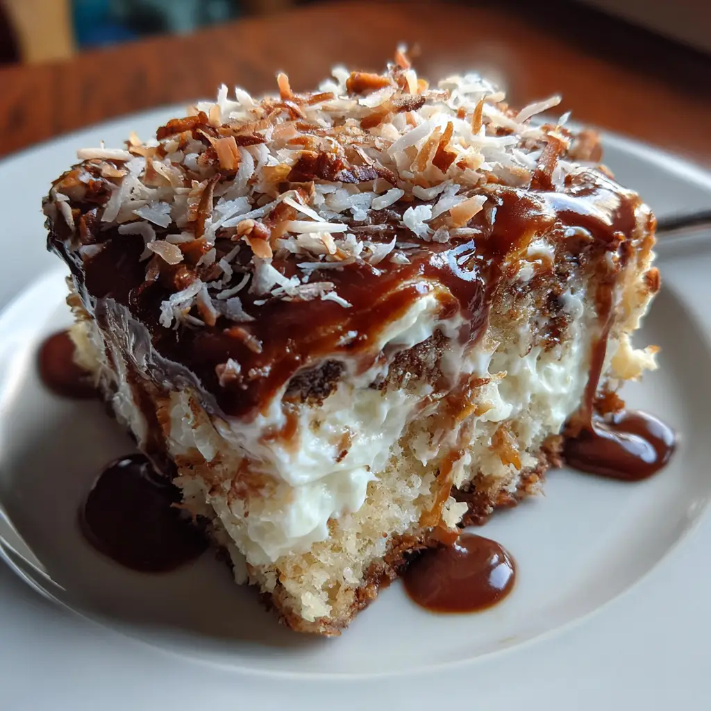 German Chocolate Poke Delight