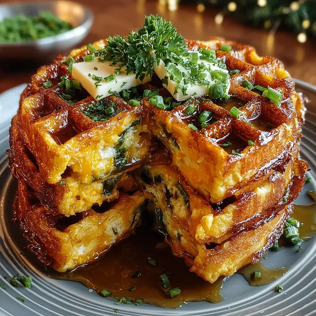 Cheddar Jalapeño Cornbread Waffles