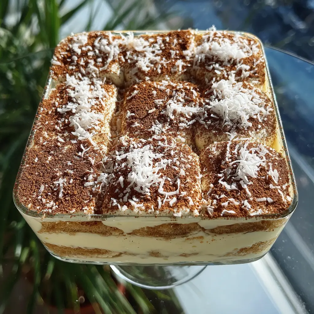 Coconut Rum Coquito Tiramisu