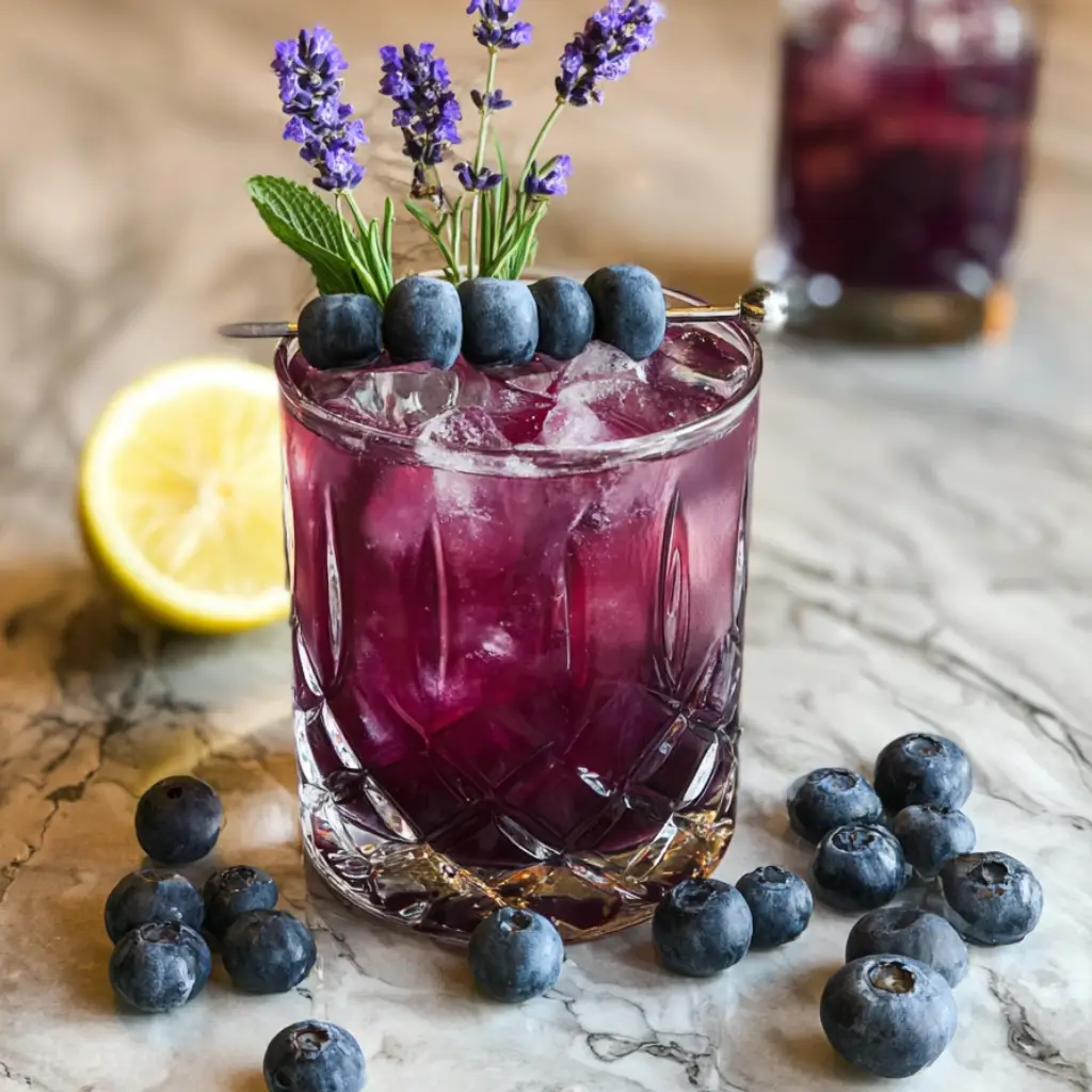 Blueberry Lavender Gin Smash