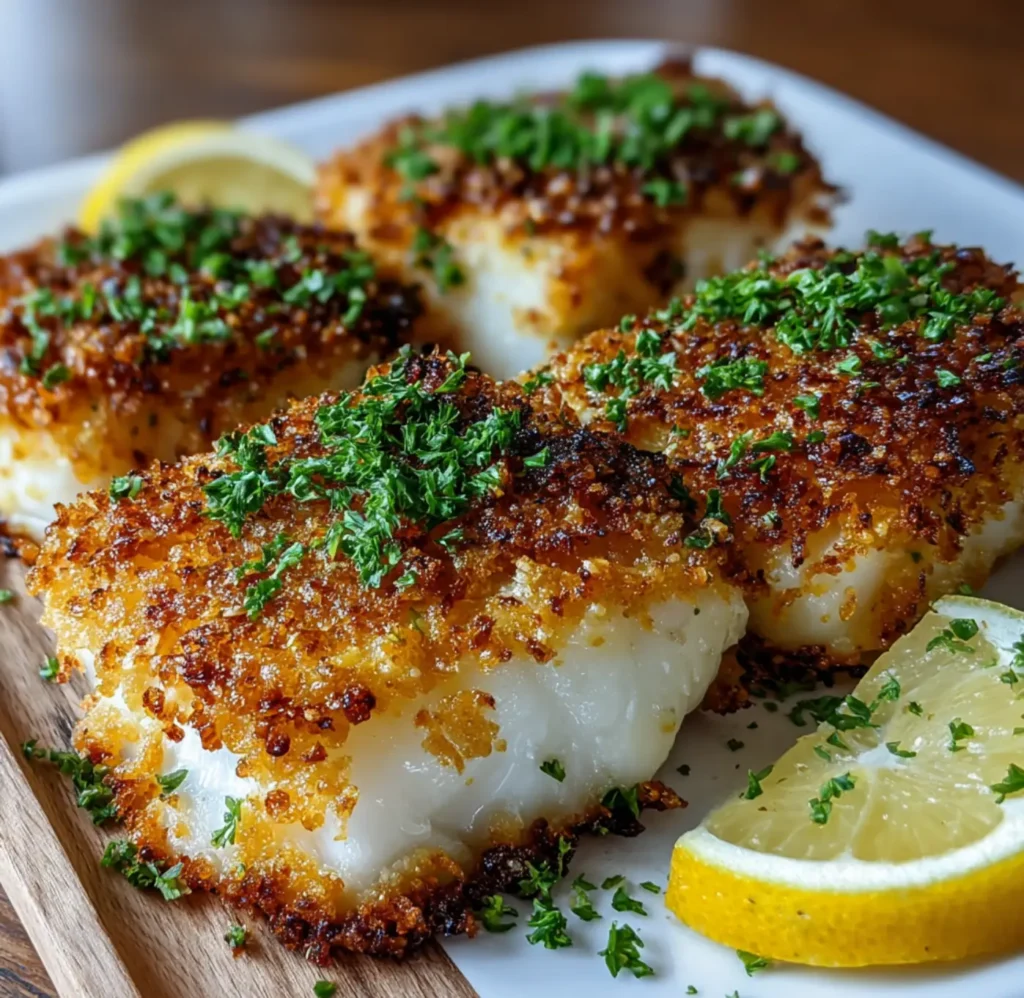 Crispy Air Fryer Parmesan Crusted Cod