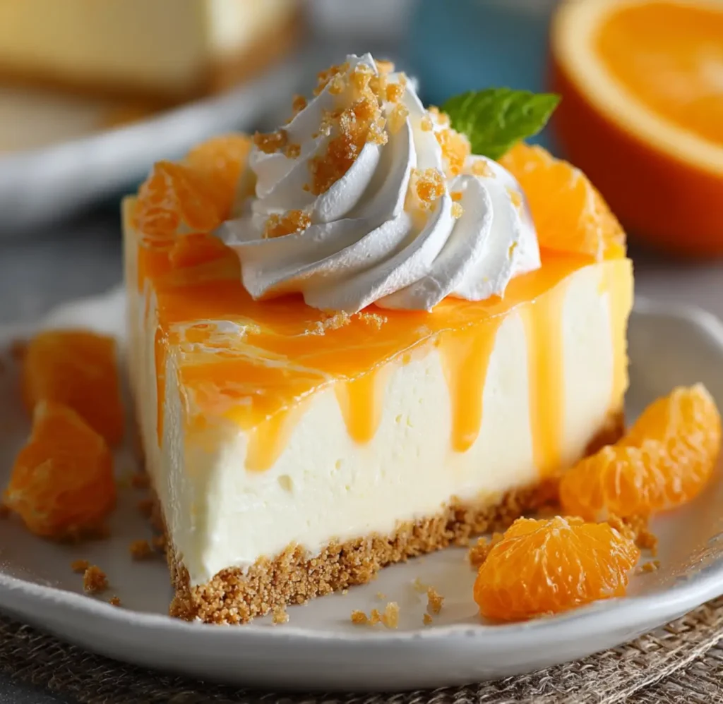 No Bake Orange Creamsicle Cheesecake