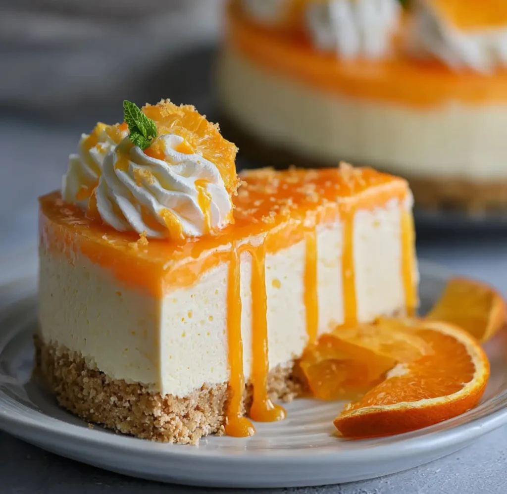 No Bake Orange Creamsicle Cheesecake
