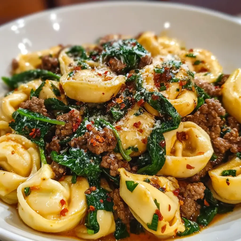 Garlic Butter Beef Tortellini