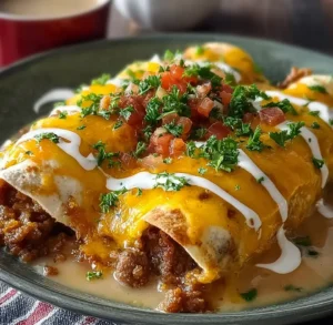 Southern Breakfast Enchiladas Sausage Gravy