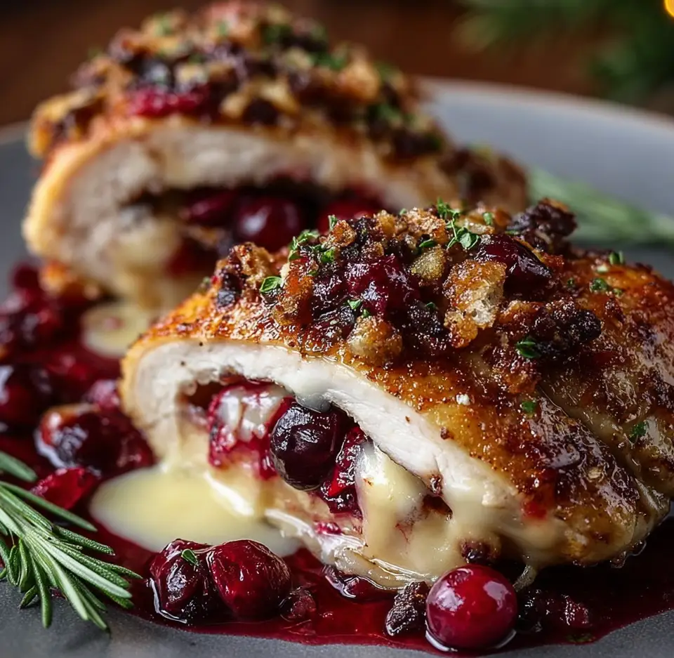 Cranberry Brie Stuffed Chicken