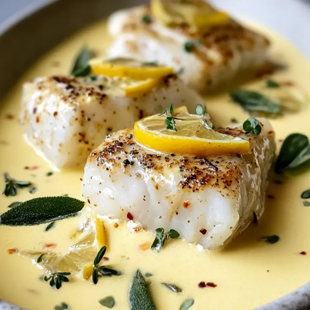 baked cod in coconut lemon cream sauce
