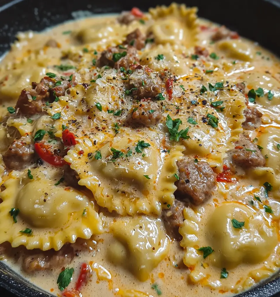 creamy cajun sausage ravioli