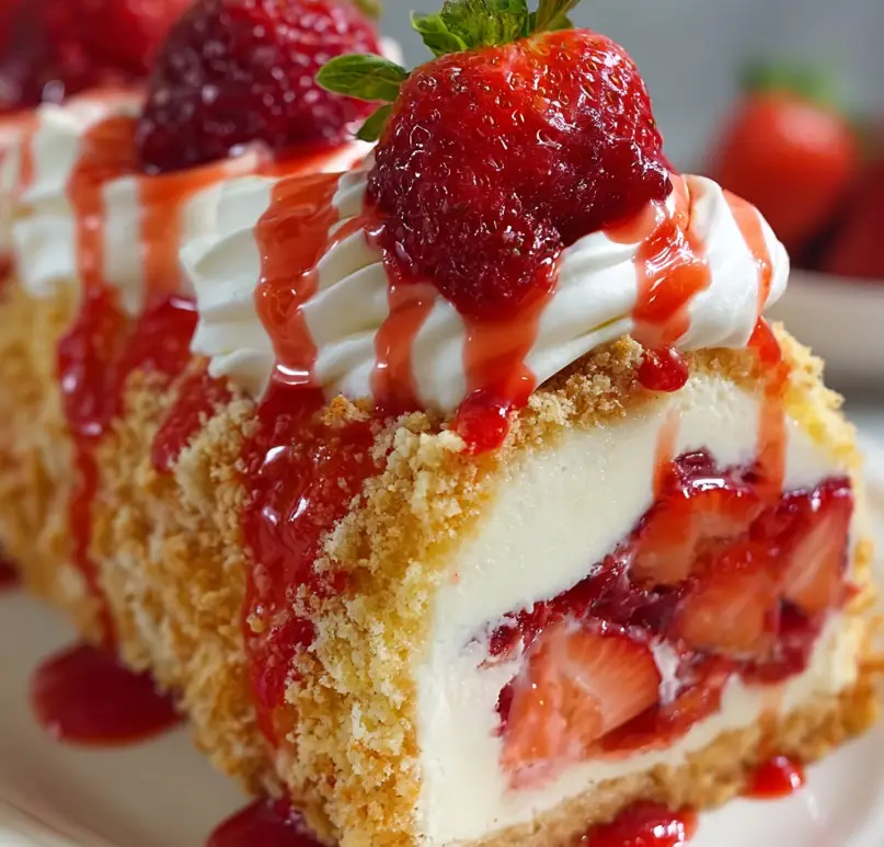 Homemade Strawberry Shortcake Cheesecake
