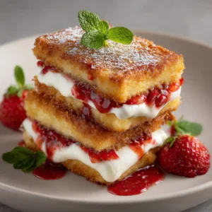 fried strawberry cheesecake sandwiches