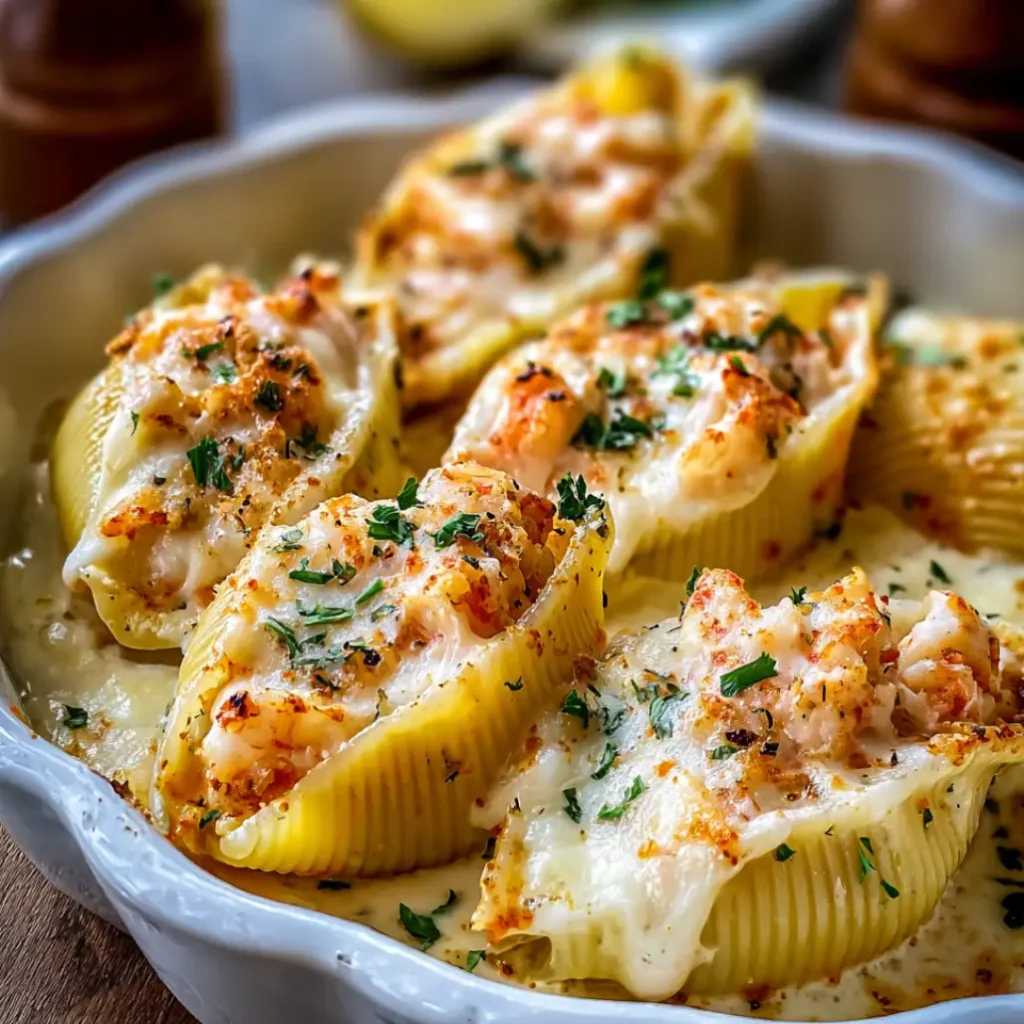 creamy seafood stuffed shells
