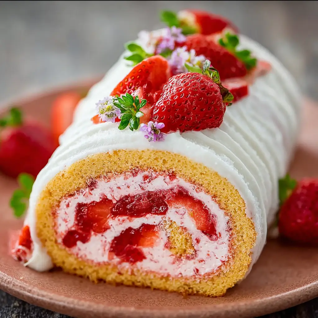 Sweetheart Strawberry Roll Cake