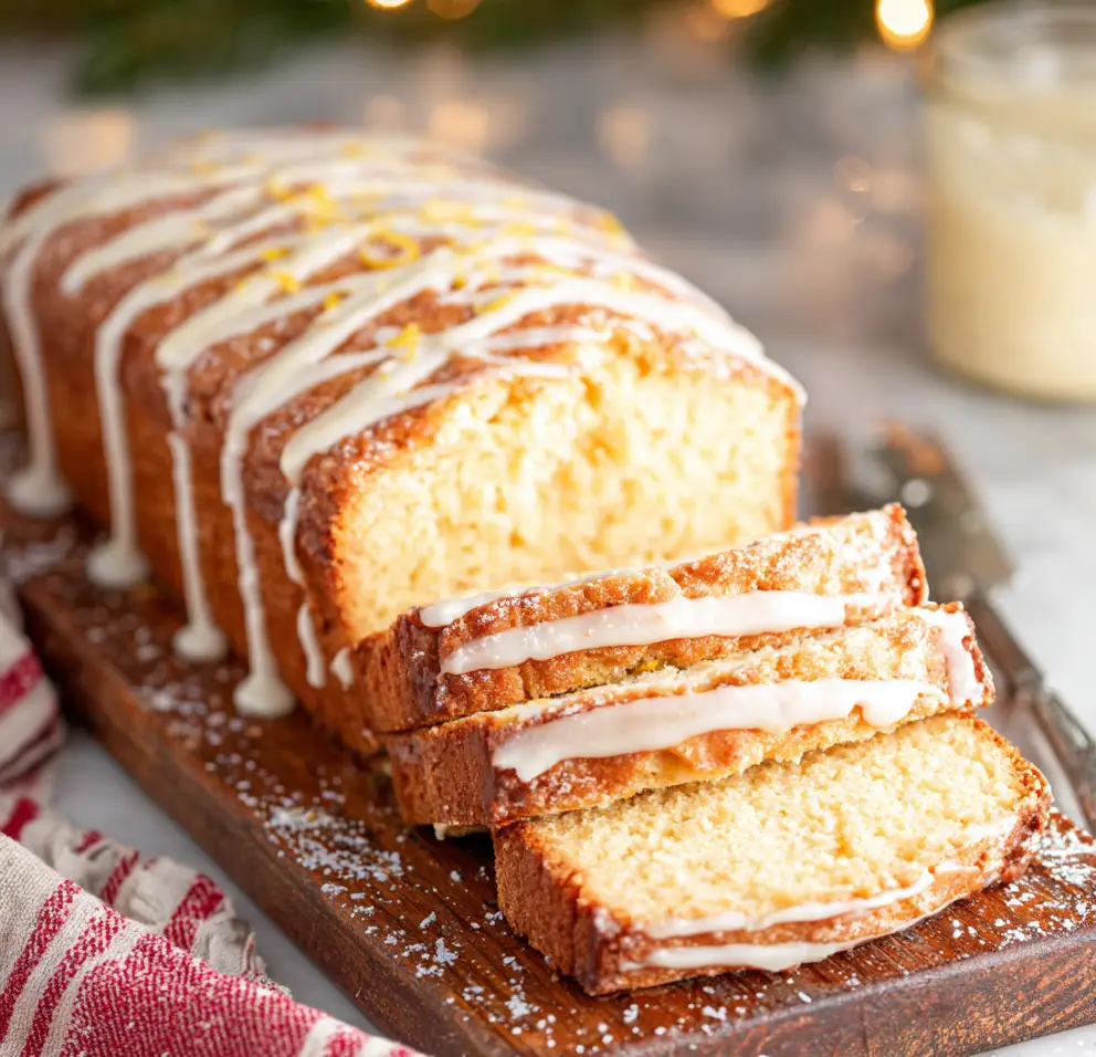 Boozy Eggnog Bread with Rum Glaze