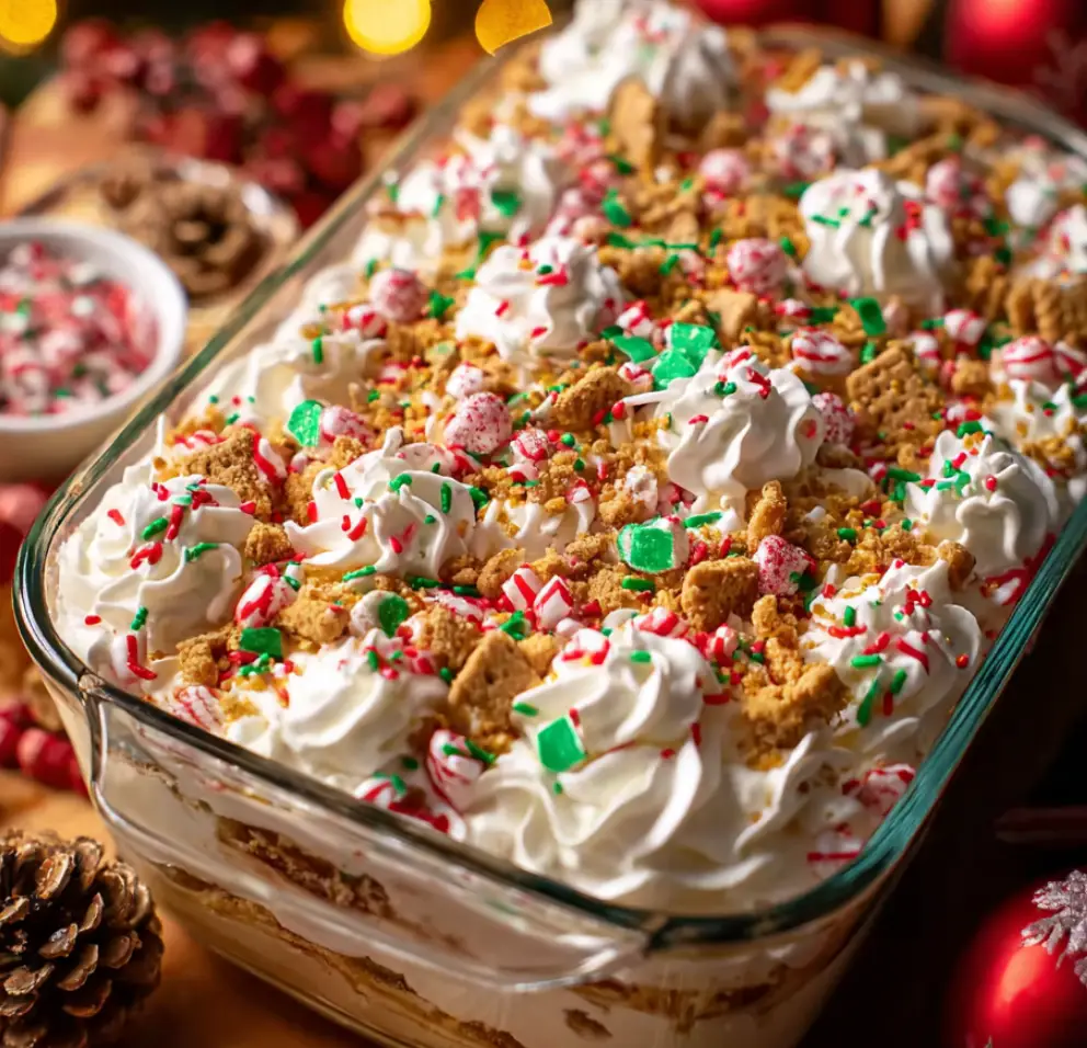 Christmas Cookie Lasagna