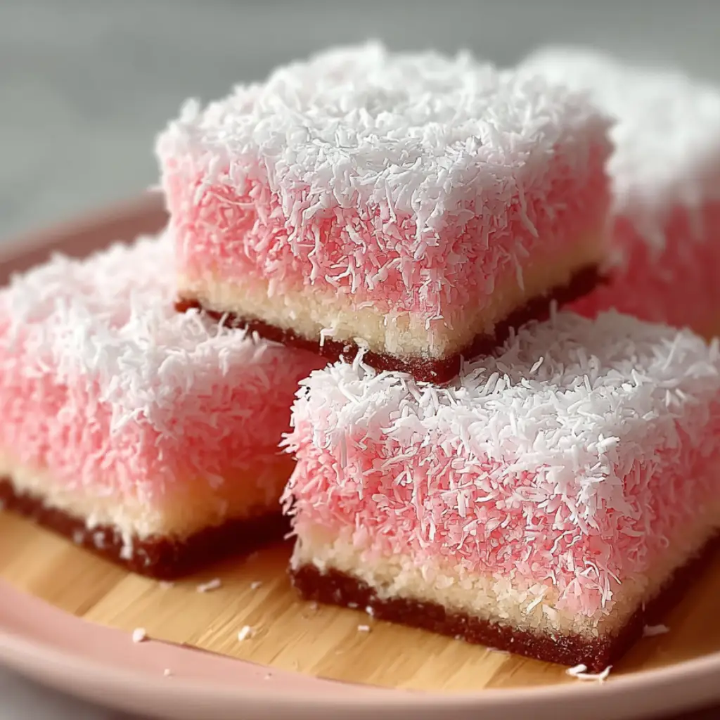 Pink Coconut Snowball Cake Bars
