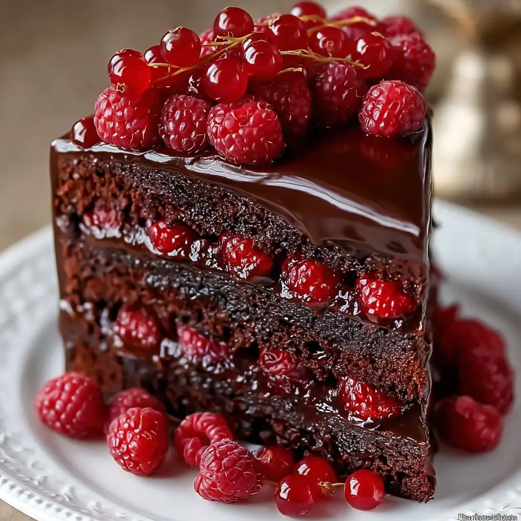Chocolate Raspberry Truffle Cake