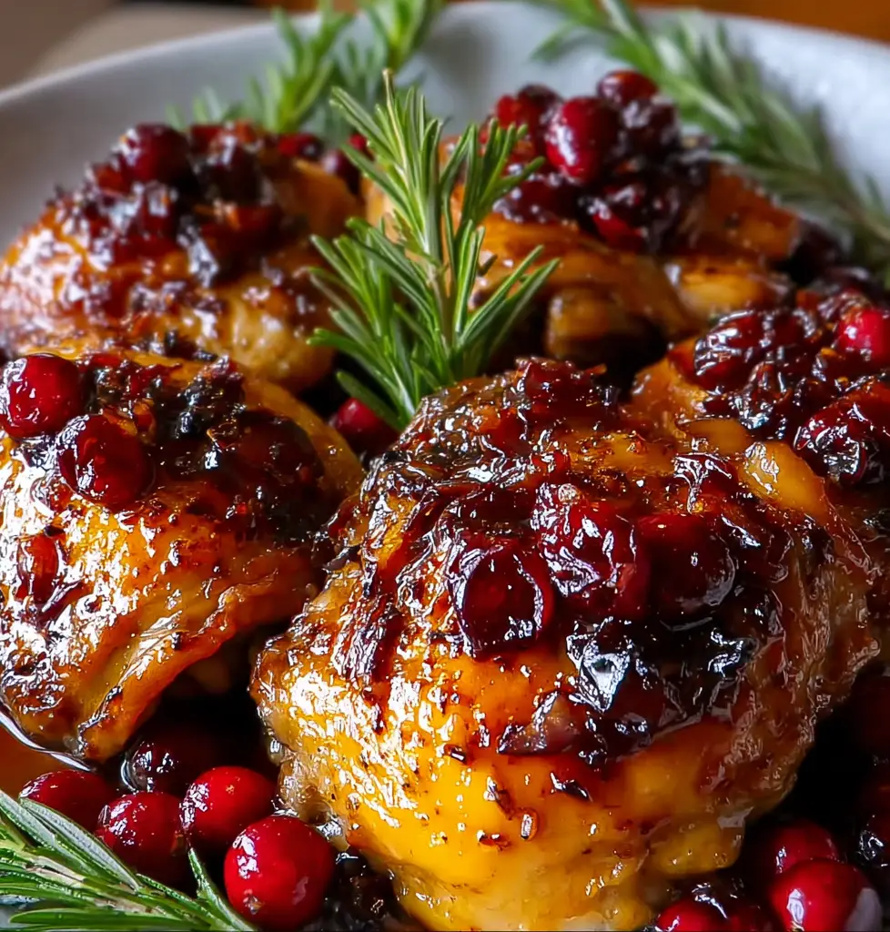 Baked Orange Cranberry Chicken Thighs