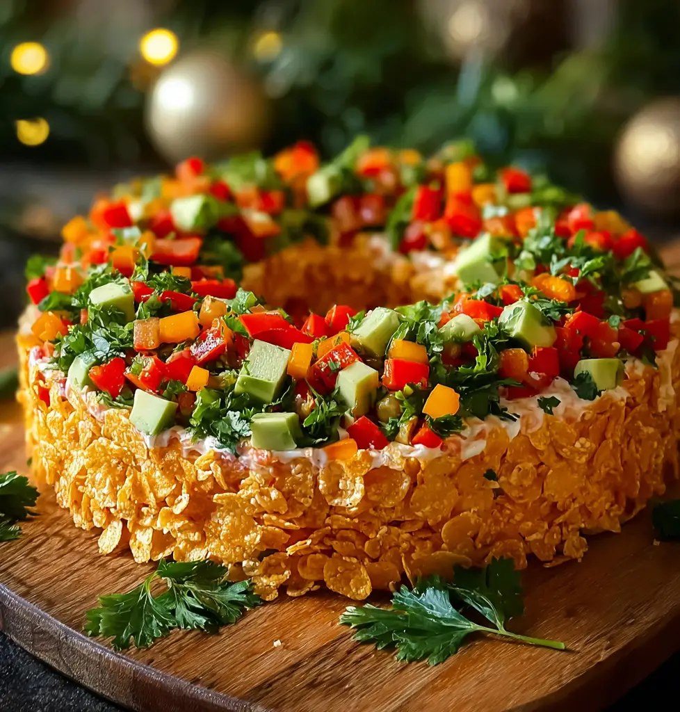 Christmas Taco Cheese Ball Wreath