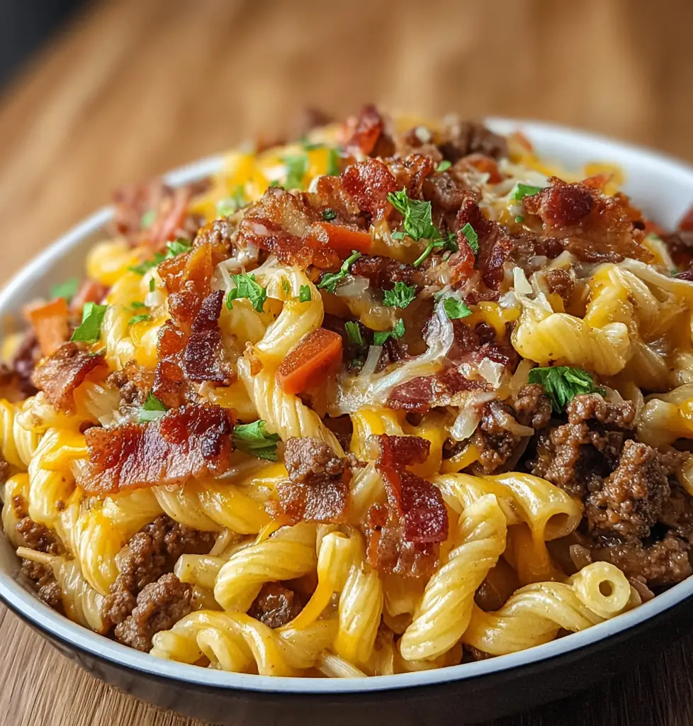 Loaded Bacon Cheeseburger Pasta