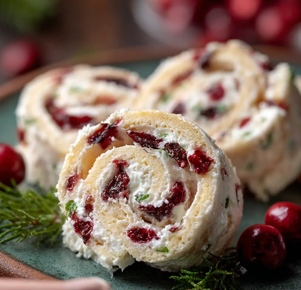 Savory Christmas Cranberry Roll-Ups