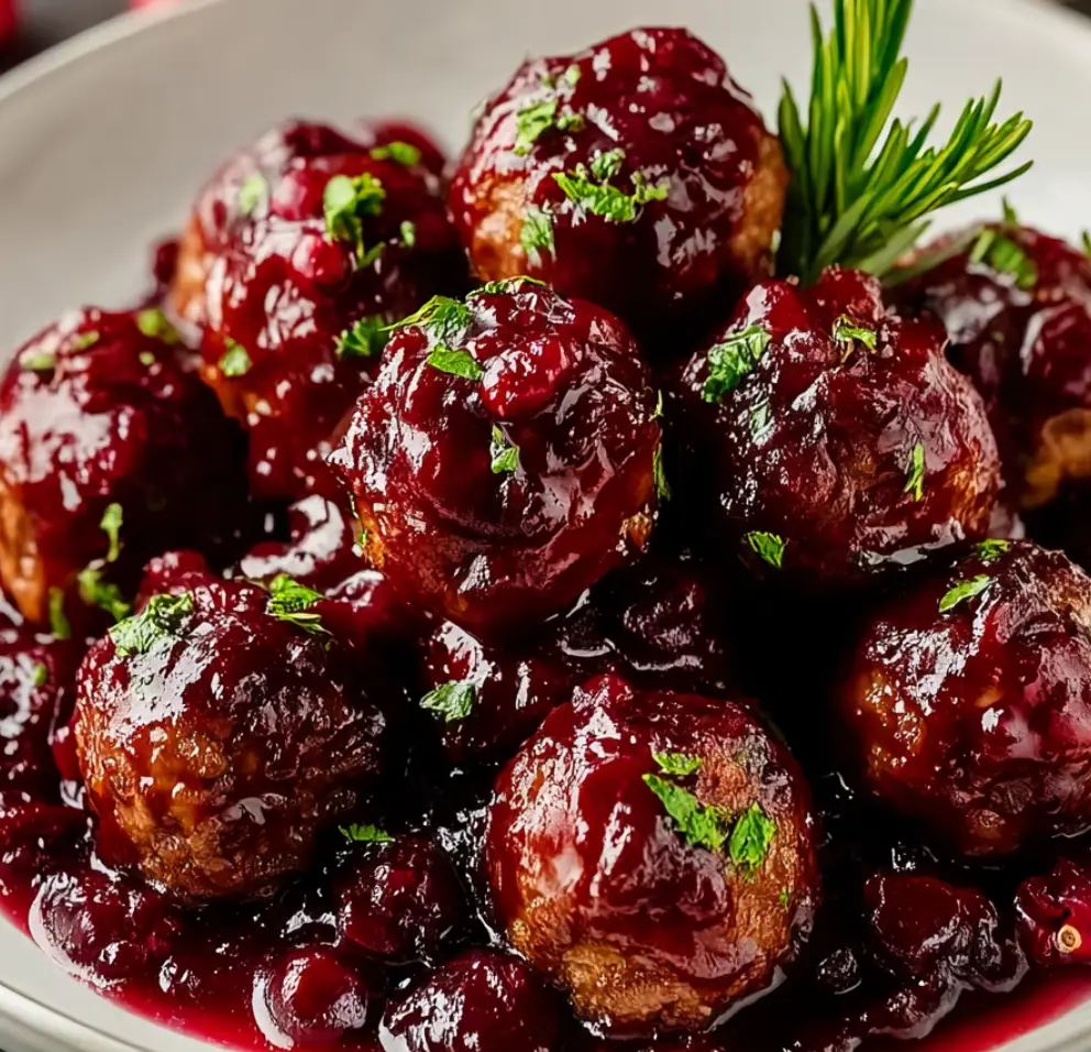 Quick Christmas Cranberry Meatballs